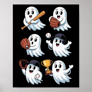 Halloween-Geist verkauft Softball-Pitcher-Catcher Poster