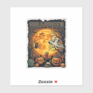 Halloween Geist Vollmond Jack Lanterns Zombie Han Aufkleber