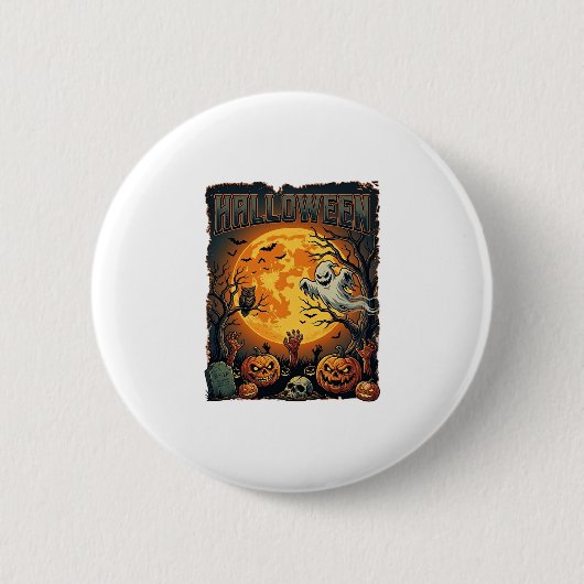 Halloween Geist Vollmond Jack Lanterns Zombie Han Button (Vorderseite)