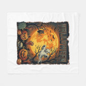 Halloween Geist Vollmond Jack Lanterns Zombie Han Fleecedecke (Vorderseite (Horizontal))