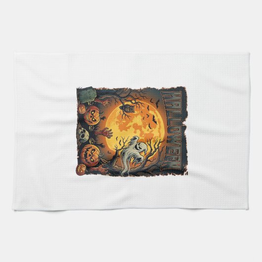 Halloween Geist Vollmond Jack Lanterns Zombie Han Geschirrtuch (Horizontal)