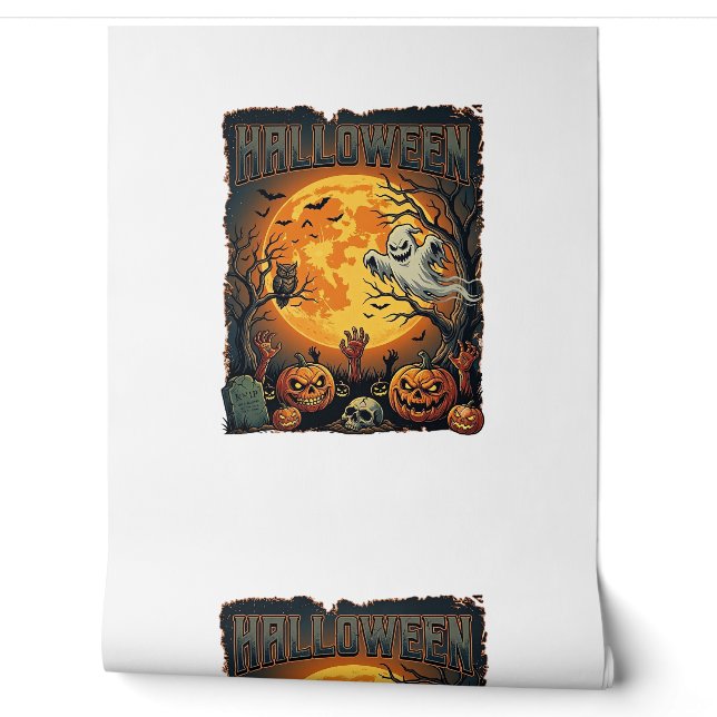 Halloween Geist Vollmond Jack Lanterns Zombie Han Tapete (Abrollen)