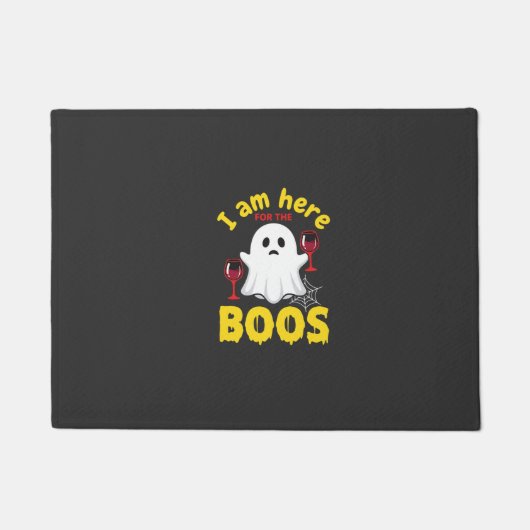 Halloween-Geist-Wein-Boos-Design Fußmatte (Vorderseite)