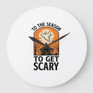 Halloween-Geist wird gruselig Vintage-Spooky_1 Große Wanduhr