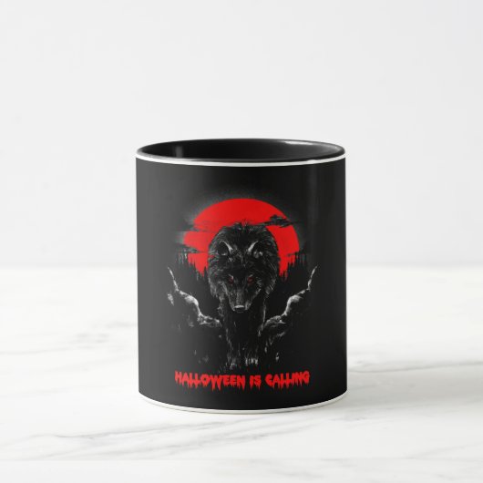 Halloween-Geist-Wolf 2026 Tasse (Zentrum)