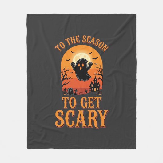 Halloween-Geist zur Saison, um gruselig zu werden_ Fleecedecke (Vorderseite)