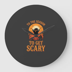 Halloween-Geist zur Saison, um gruselig zu werden_ Große Wanduhr