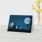 Halloween-Geister am Friedhof Karte (Gelbe Blume)