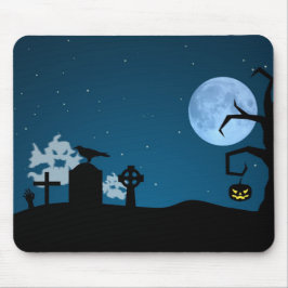 Halloween-Geister auf dem Friedhof Mousepad