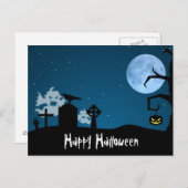 Halloween-Geister auf dem Friedhof Postkarte (Vorne/Hinten)