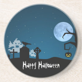 Halloween-Geister auf dem Friedhof Untersetzer