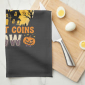 Halloween-Geister-Bankier-Hexe Geschirrtuch (Viertel Falte)