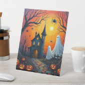 Halloween-Geister bewachen das Schloss Sockelschild (In SItu)