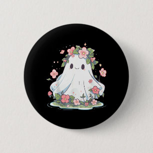 Halloween-Geister-Blumen-Frauen-Mädchen-Halloween Button