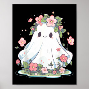 Halloween-Geister-Blumen-Frauen-Mädchen-Halloween Poster
