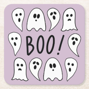 Halloween-Geister Boo Rechteckiger Pappuntersetzer