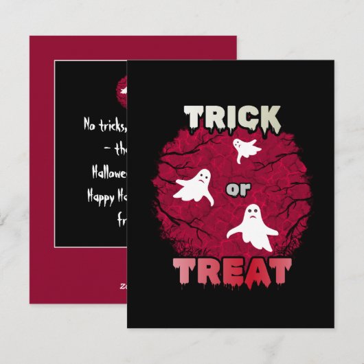 Halloween-Geister Feiertagskarte (Vorne/Hinten)