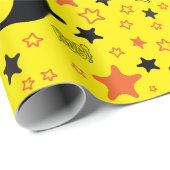 Halloween-Geister: Gelbes, nahtloses Wrapping Pape Geschenkpapier (Rolleneckpunkt)