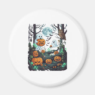 Halloween-Geister Gruselige Kürbisse Eule Vollmond Magnet