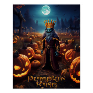 Halloween-Geister-Kürbis-Patch-König Poster