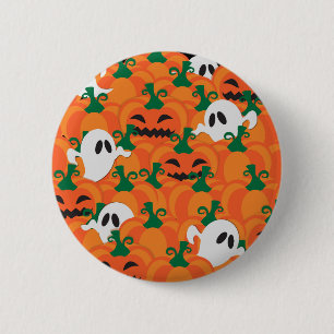 Halloween-Geister Kürbis-Plantage Button