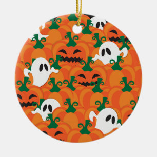 Halloween-Geister Kürbis-Plantage Keramikornament