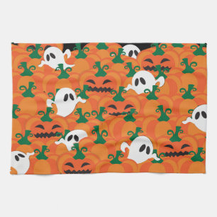 Halloween-Geister Kürbis-Plantage Küchentuch