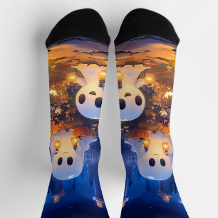 Halloween-Geister Kürbislaternen Gruselige Nacht Socken