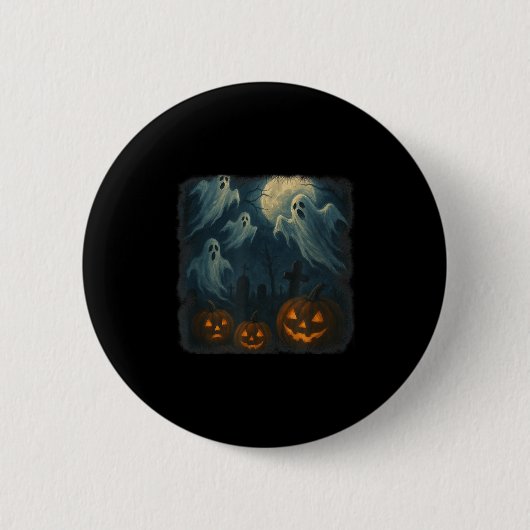 Halloween. Geister, Kürpen und Friedhof! Button (Vorderseite)
