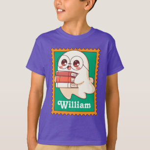 Halloween-Geister-Lese-Buch-Buchliebhaber-Name-Ste T-Shirt