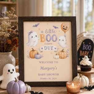 Halloween-Geister Little Boo Baby Shower Poster