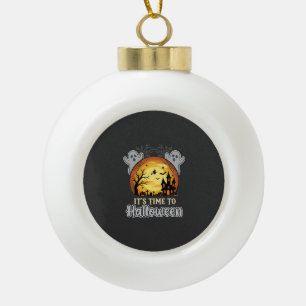 Halloween Geister Mond Gräber und Friedhof Vektor Keramik Kugel-Ornament