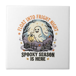 Halloween-Geister-Mond-Parade Fliese