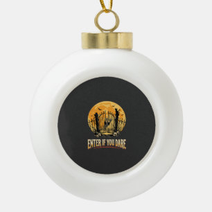 Halloween-Geister-Mond-Warnung Keramik Kugel-Ornament