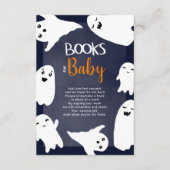 Halloween-Geister orange-blaue Babybücher Begleitkarte (Vorderseite)