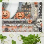 Halloween-Geister-Patchwork Geschirrtuch (Gefaltet)