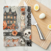 Halloween-Geister-Patchwork Geschirrtuch (Viertel Falte)