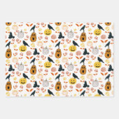 Halloween-Geister, Pumpkins, Ravens und Herbstfoli Geschenkpapier Set (Vorderseite)