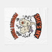 Halloween-Geister-Romantik Humor Fleecedecke (Vorderseite (Horizontal))