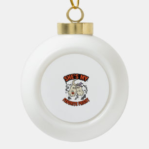 Halloween-Geister-Romantik Humor Keramik Kugel-Ornament