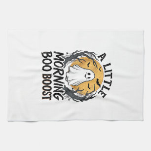 Halloween-Geister-Shirt mit Vintage-Mond-Art_1 Geschirrtuch