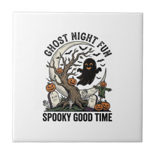 Halloween-Geister-Shirt Vintage-Friedhof Lustiges Fliese