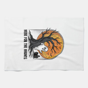 Halloween-Geister-Shirt Vintage Grusel Mond Design Geschirrtuch