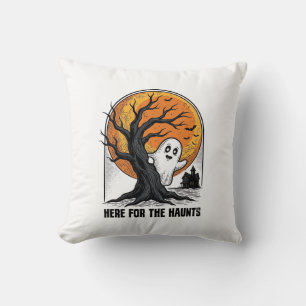 Halloween-Geister-Shirt Vintage Grusel-Mond-Design Kissen