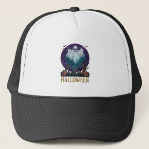 Halloween-Geister-Sonnenbrille Lila Mond Friedhof_ Truckerkappe