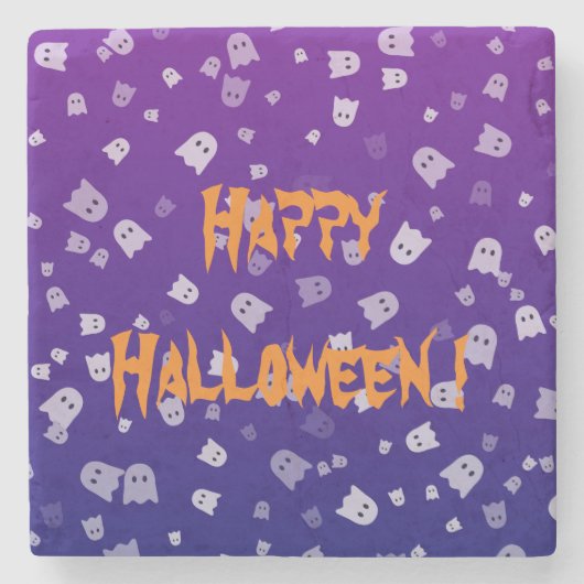 Halloween-Geister Steinuntersetzer (Vorderseite)