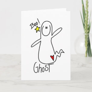 Halloween-Geister-Strichmännchen-Karte Karte