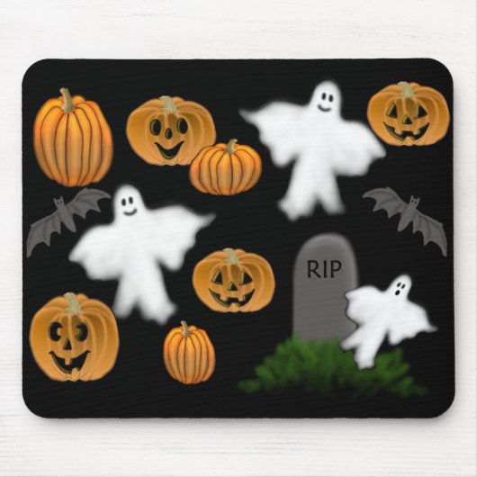 Halloween-Geister u. Kürbise Mousepad (Vorne)