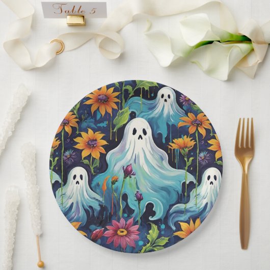 Halloween-Geister und Blume Pappteller (Hochzeit)