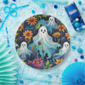 Halloween-Geister und Blume Pappteller (Party)